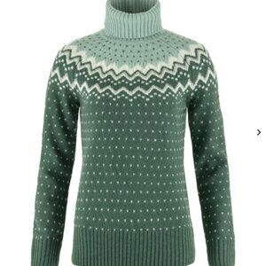 Fjallraven Ovik Knit Roller Neck wool sweater green, size Small NWT Sample